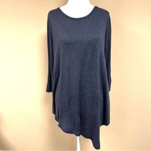 Joan Vass cashmere blend sweater with asymmetrical hem  Sm